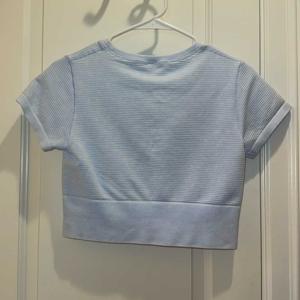 Aerie Light Blue Ribbed Top - Picture 2 of 3